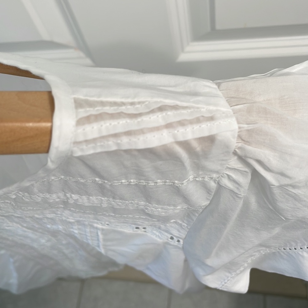 Gap - White Cotton shirt with lace detailing - Small Tall - Picture 11 of 13